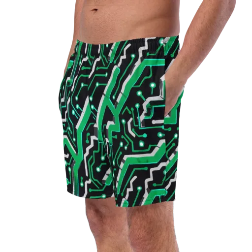 Green Current on a Swim Trunks