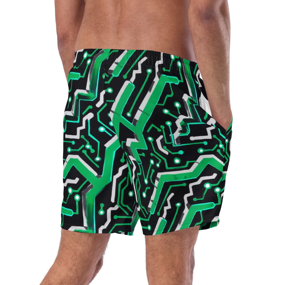 Green Current on Swim Trunks — Right Back