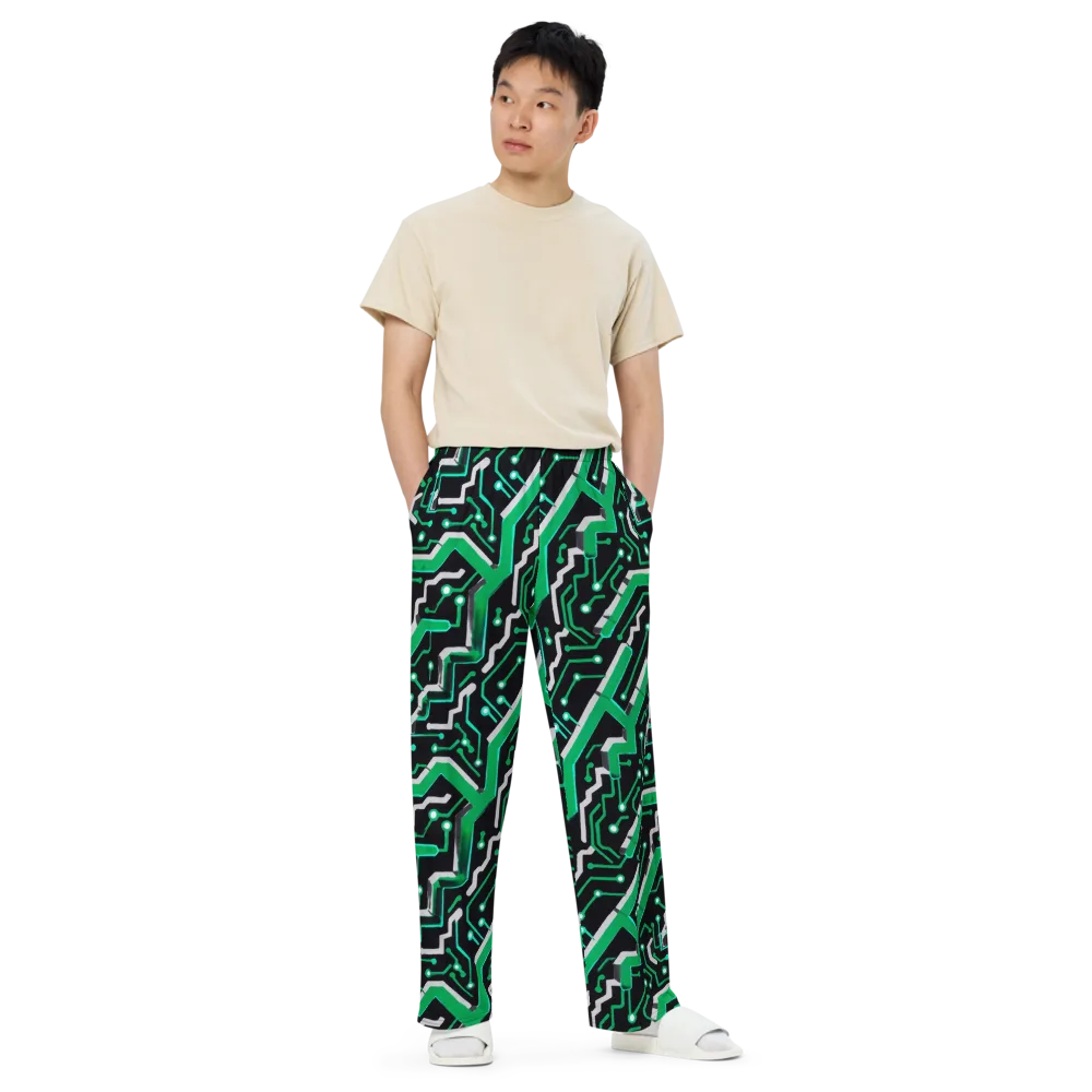 Green Current on Wide-Leg Pants — Front
