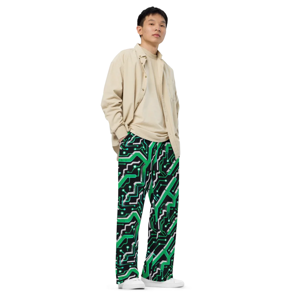 Green Current on Wide-Leg Pants — Right Front