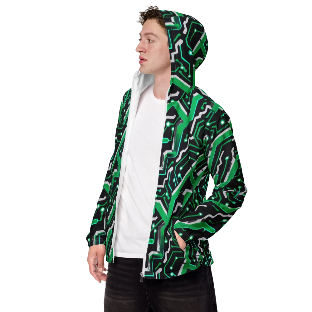 Green Current on Men's Windbreaker — Left Front