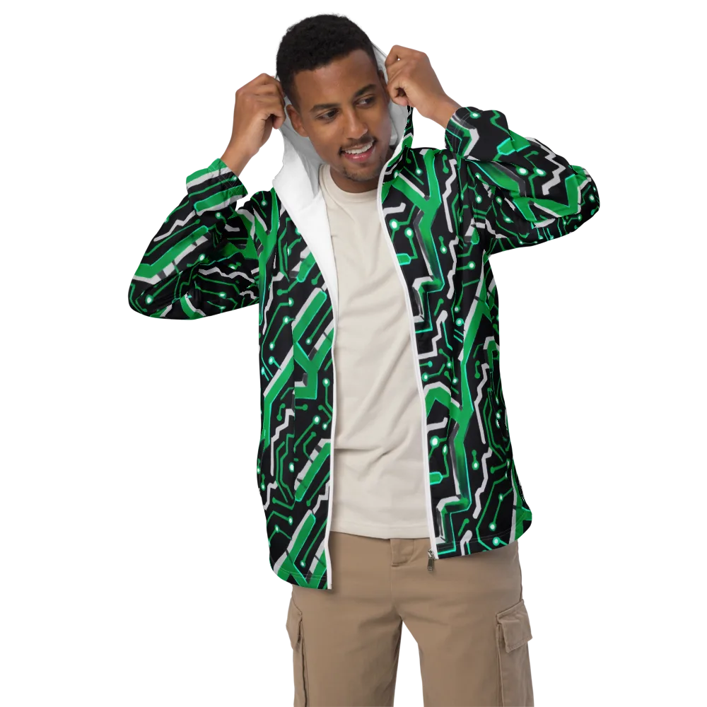 Green Current on Men's Windbreaker — Front