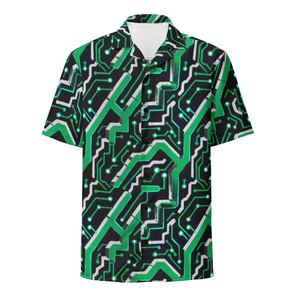 Green Current on Button Shirt — Front