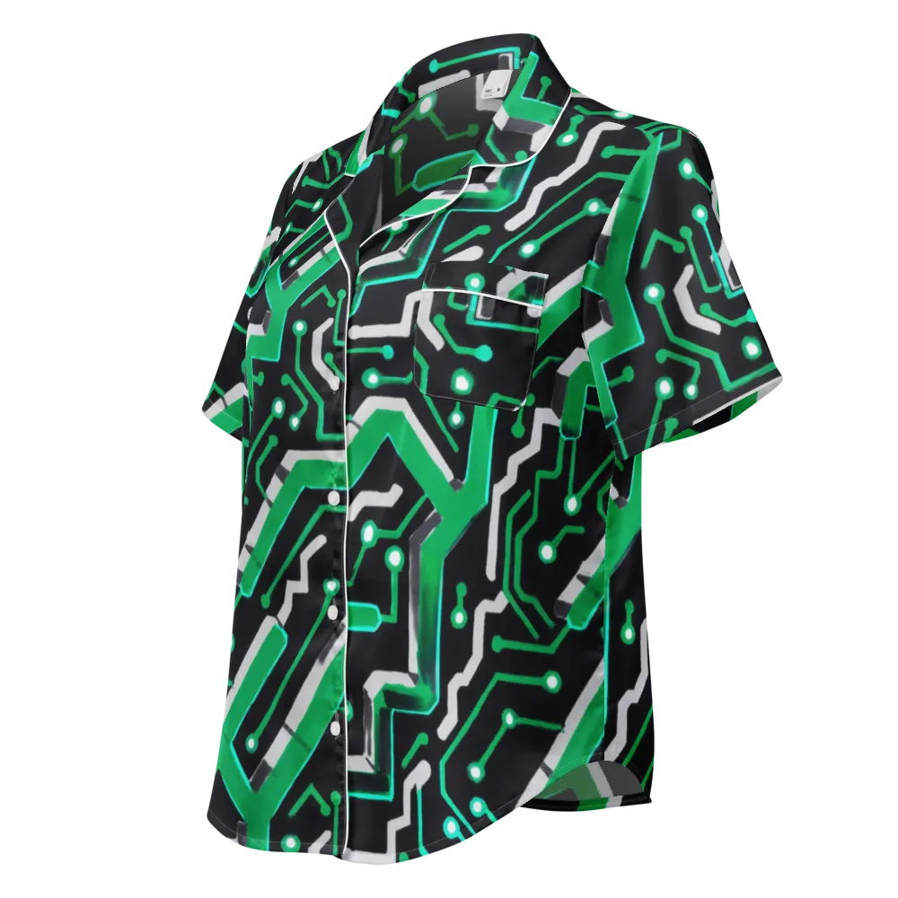 Green Current on Women's Short Sleeve Pajama Top — Left Front