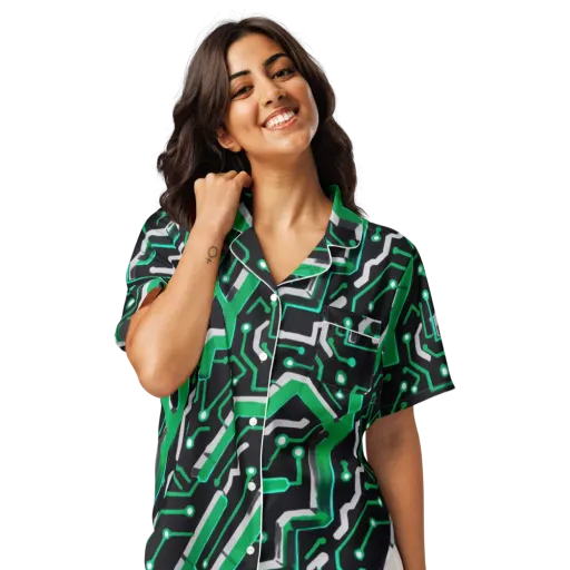 Green Current on a Women's Short Sleeve Pajama Top