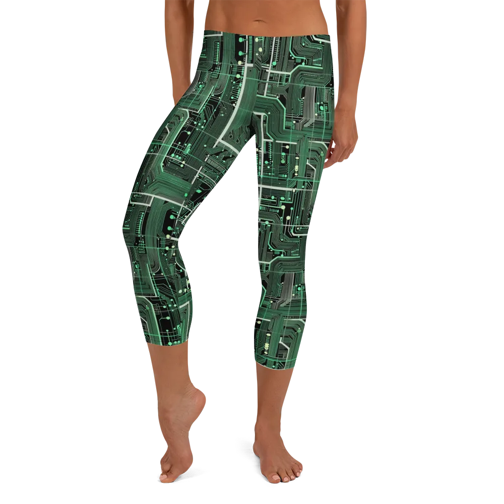 Emerald Motherboard on Capri Leggings — Front