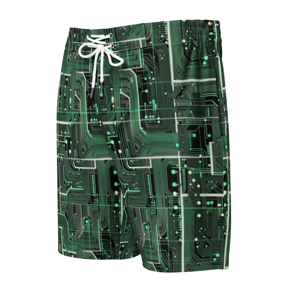 Emerald Motherboard on Men's Board Shorts — Front