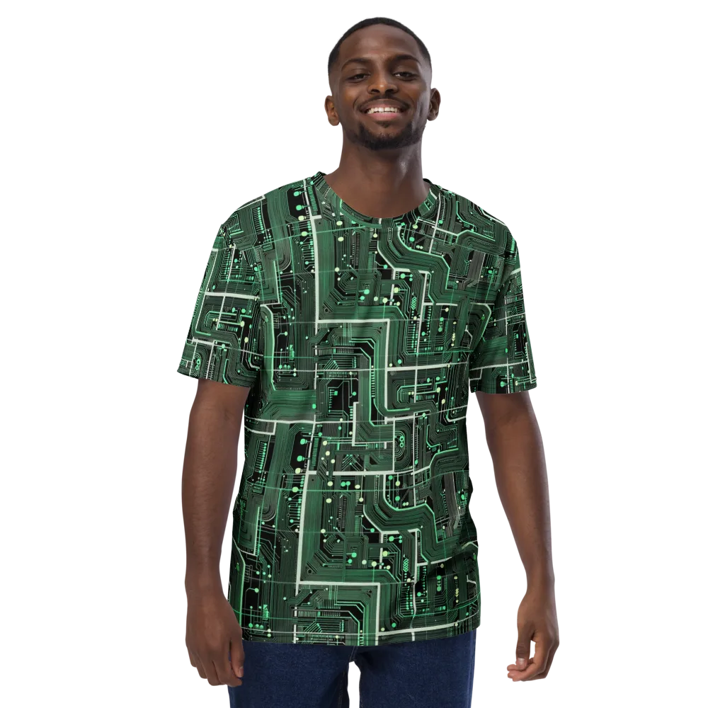 Emerald Motherboard on Men's Crew Neck T-Shirt — Front