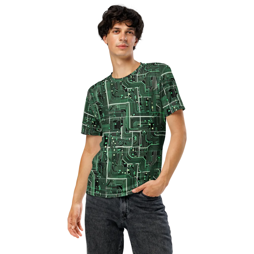 Emerald Motherboard on Men's Crew Neck T-Shirt — Front