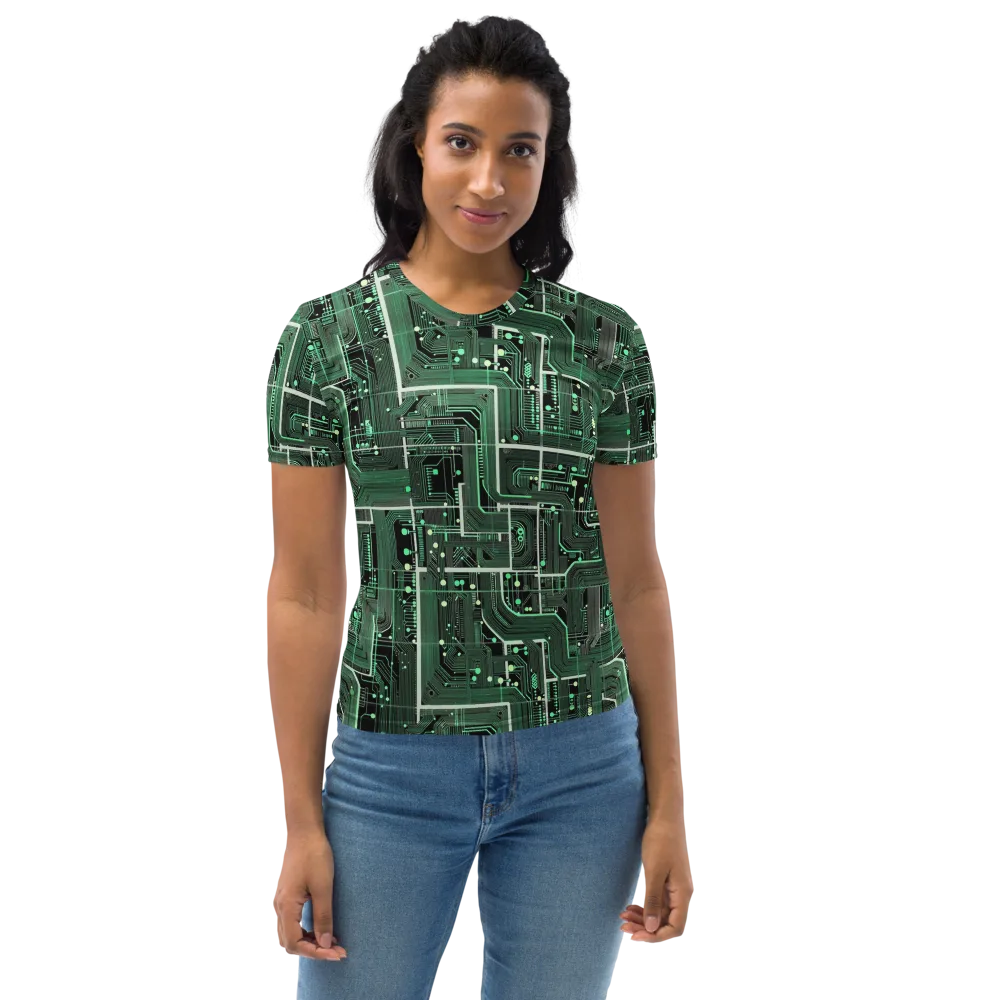 Emerald Motherboard on Women's Crew Neck T-Shirt — Front