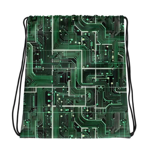 Emerald Motherboard on a Drawstring Bag