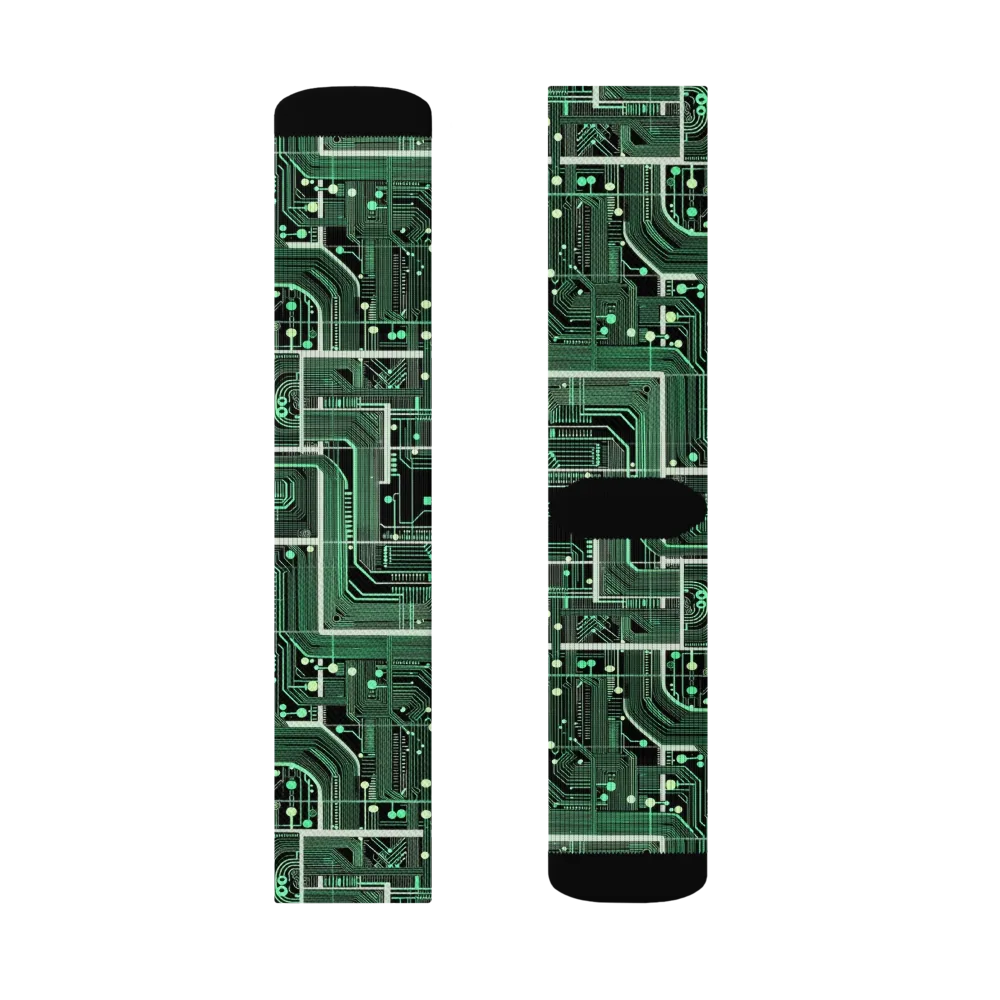 Emerald Motherboard on Socks — Right Sock