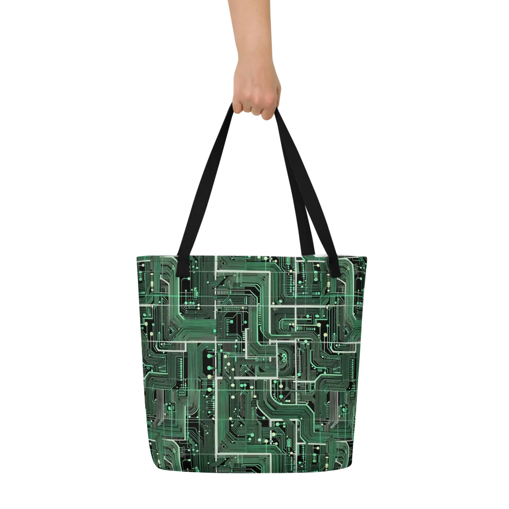 Emerald Motherboard on Large Tote Bag W/ Pocket — Front