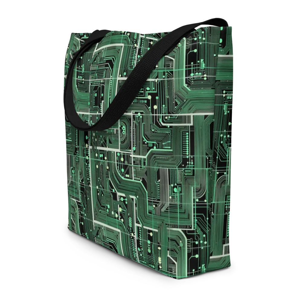 Emerald Motherboard on Large Tote Bag W/ Pocket — Front