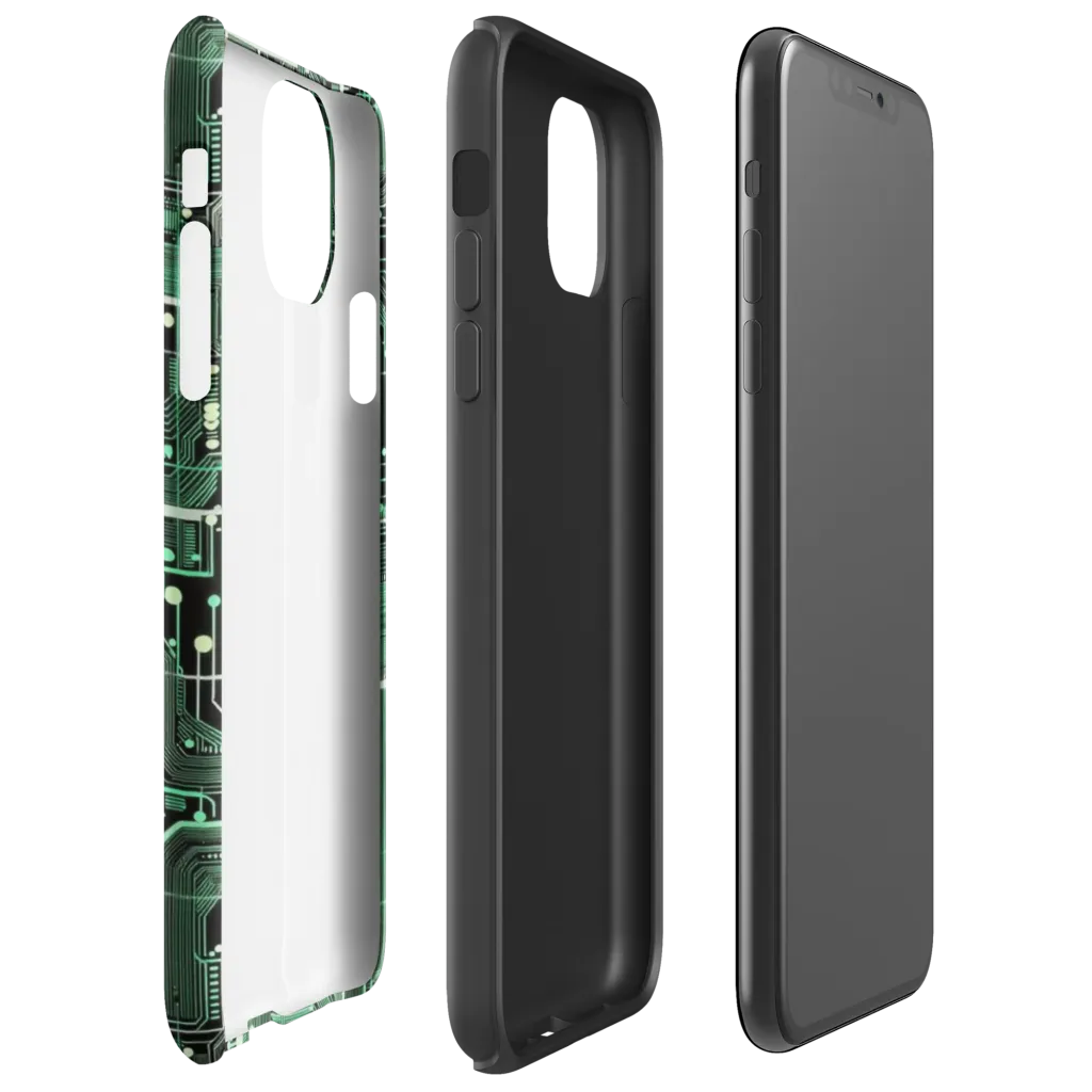 Emerald Motherboard on Tough Case for iPhone® — Right