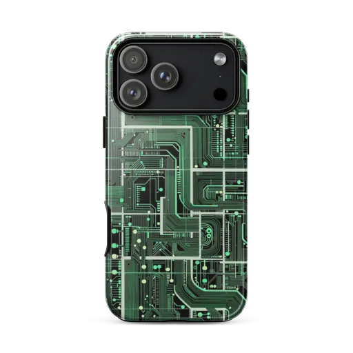 Emerald Motherboard on a Tough Case for iPhone®