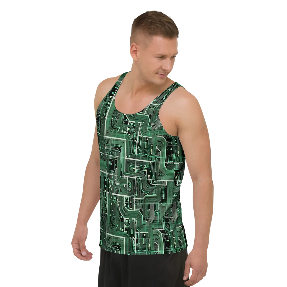 Emerald Motherboard on Men's Tank Top — Left Front