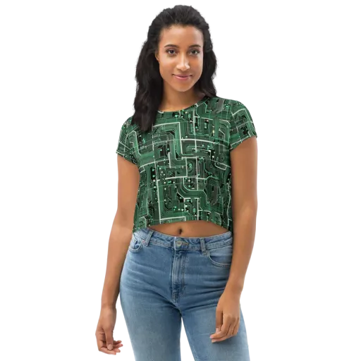 Emerald Motherboard on a Crop Tee