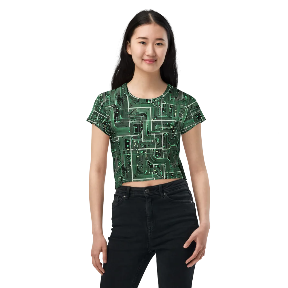 Emerald Motherboard on Crop Tee — Front