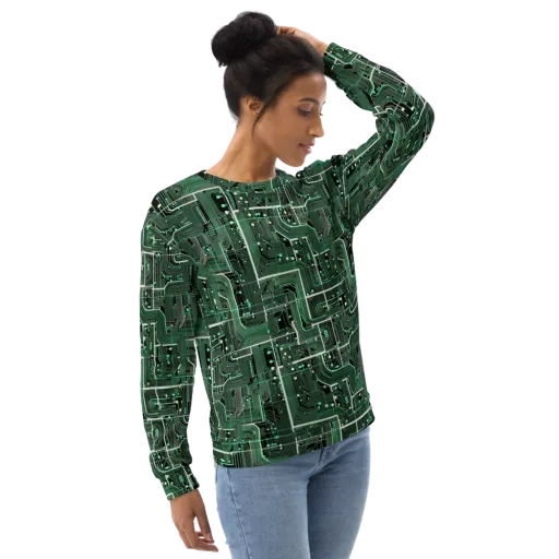 Emerald Motherboard on a Sweatshirt