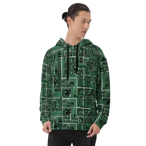 Emerald Motherboard on a Hoodie