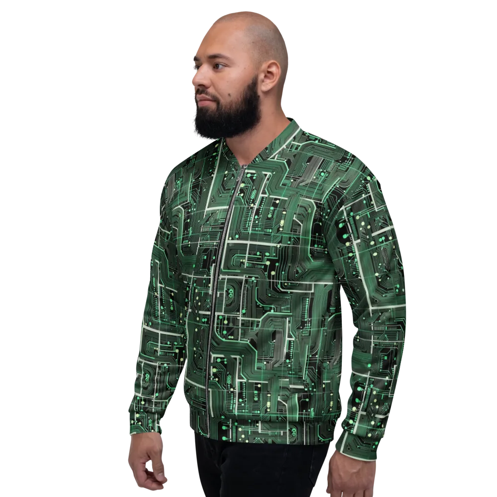 Emerald Motherboard on Bomber Jacket — Left