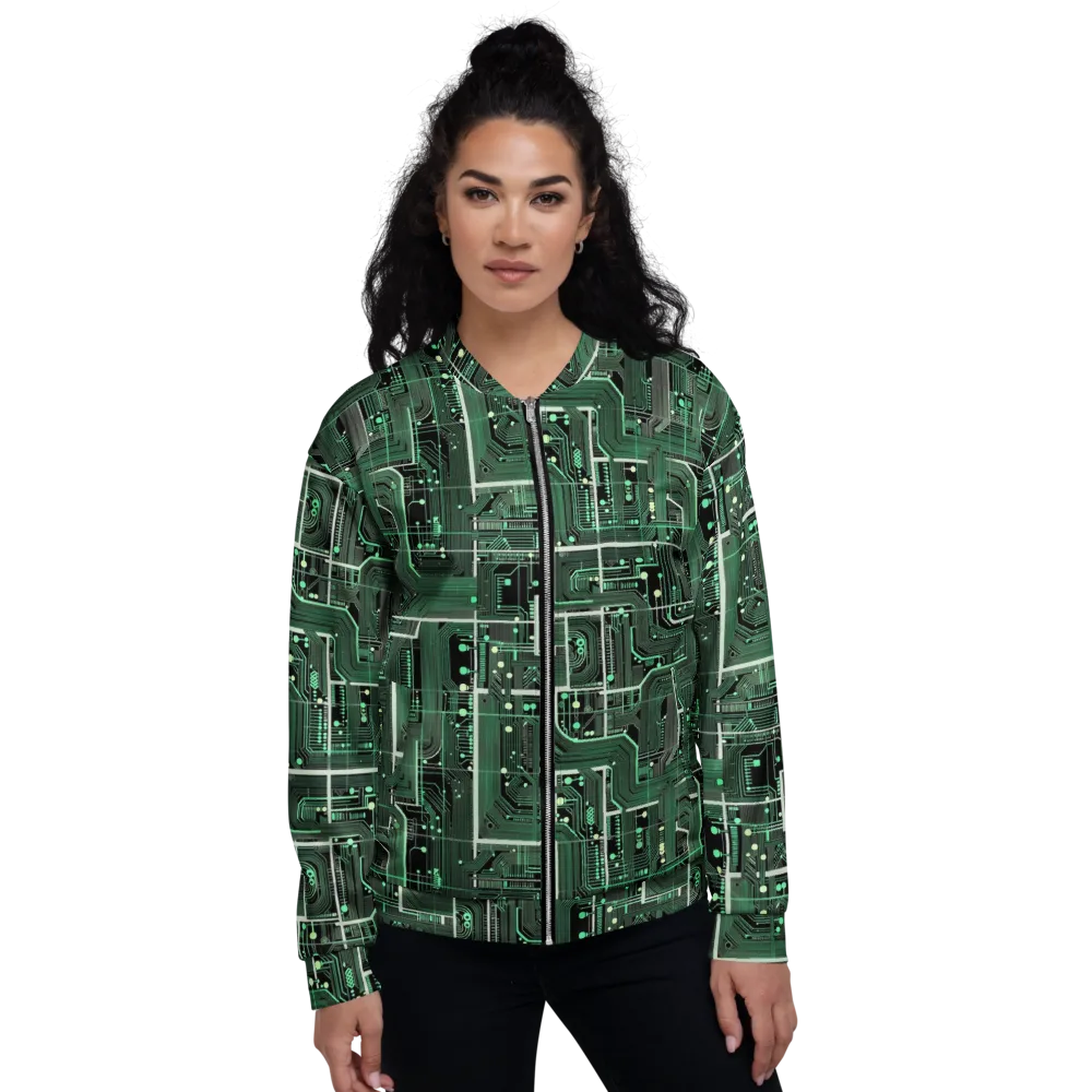 Emerald Motherboard on Bomber Jacket — Front