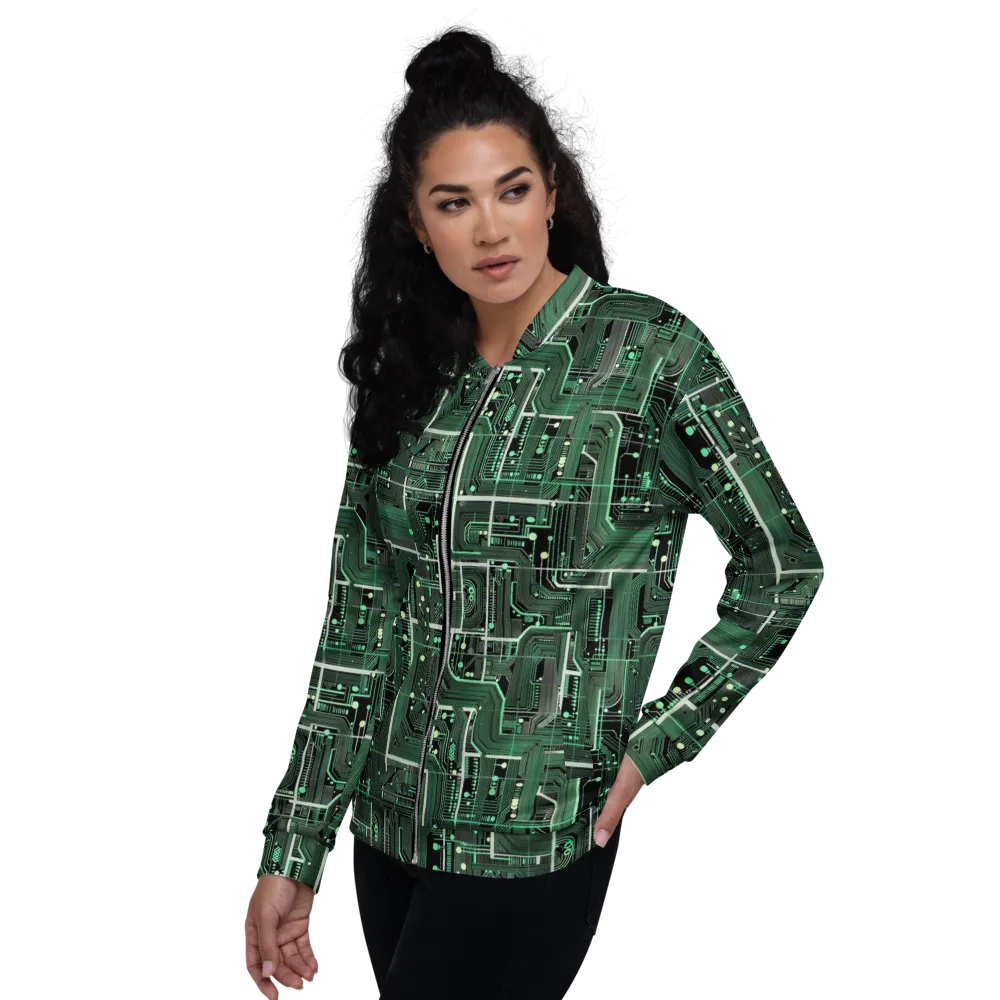 Emerald Motherboard on Bomber Jacket — Left