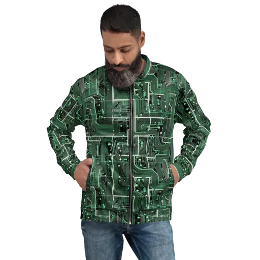 Emerald Motherboard on a Bomber Jacket