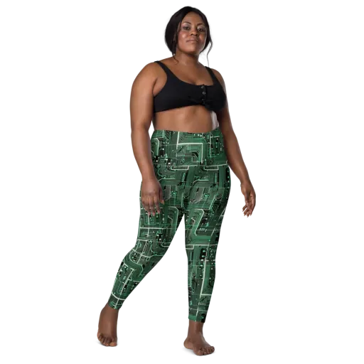 Emerald Motherboard on a Leggings with Pockets