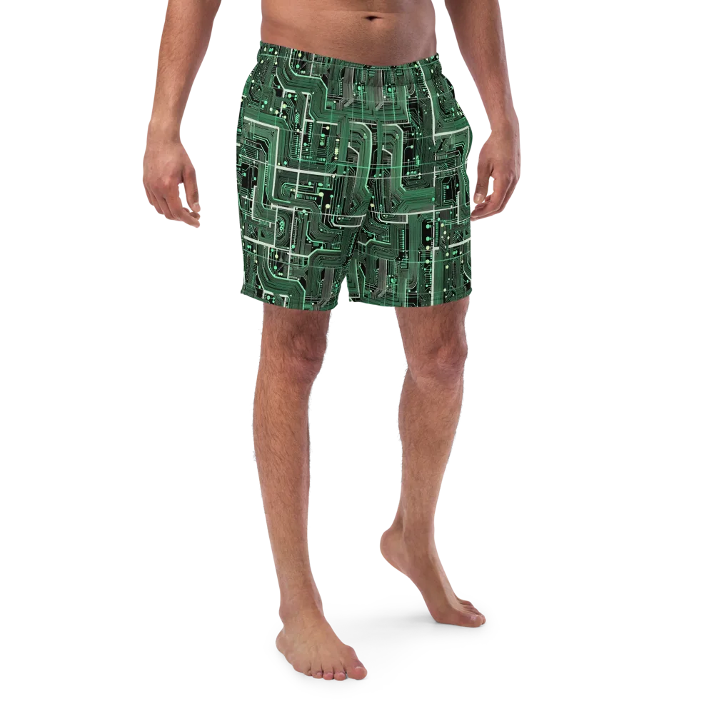 Emerald Motherboard on Swim Trunks — Front