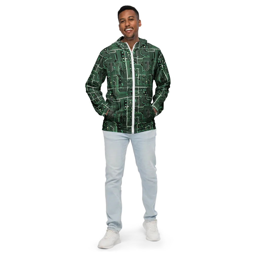 Emerald Motherboard on Men's Windbreaker — Front