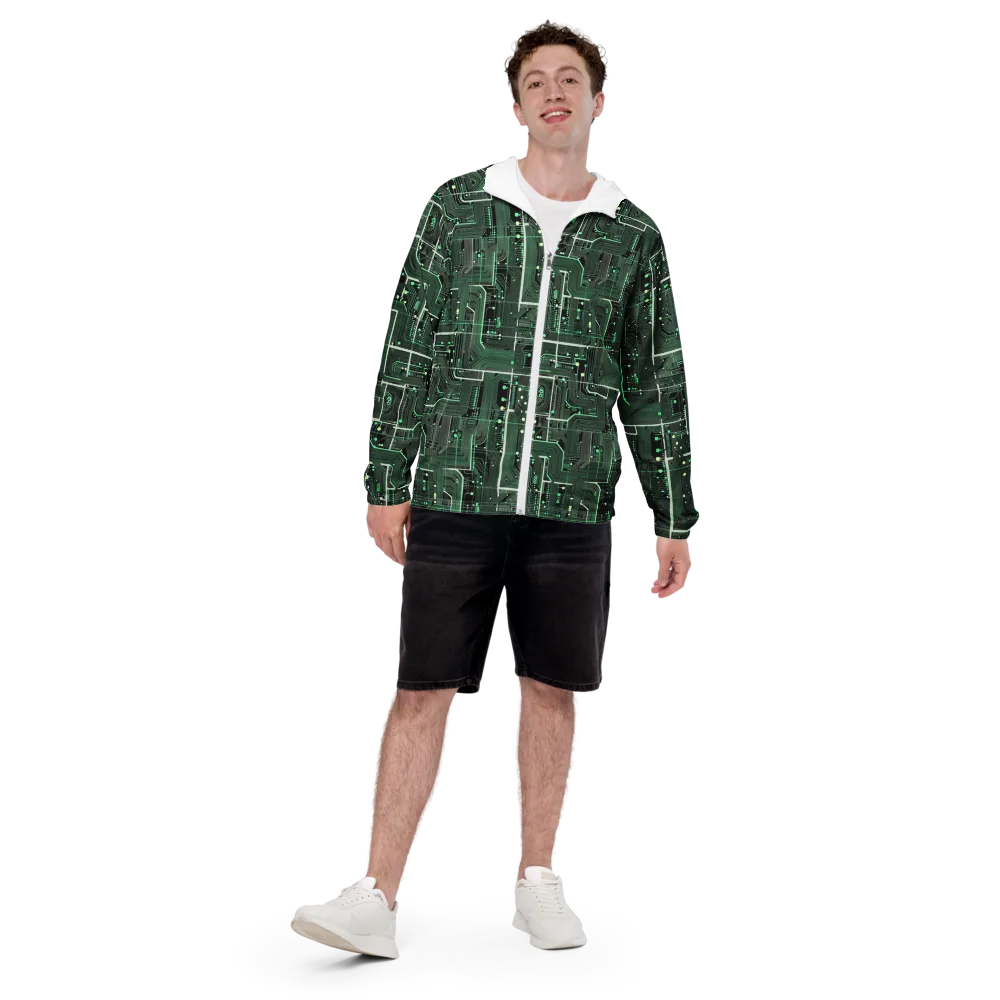 Emerald Motherboard on Men's Windbreaker — Front