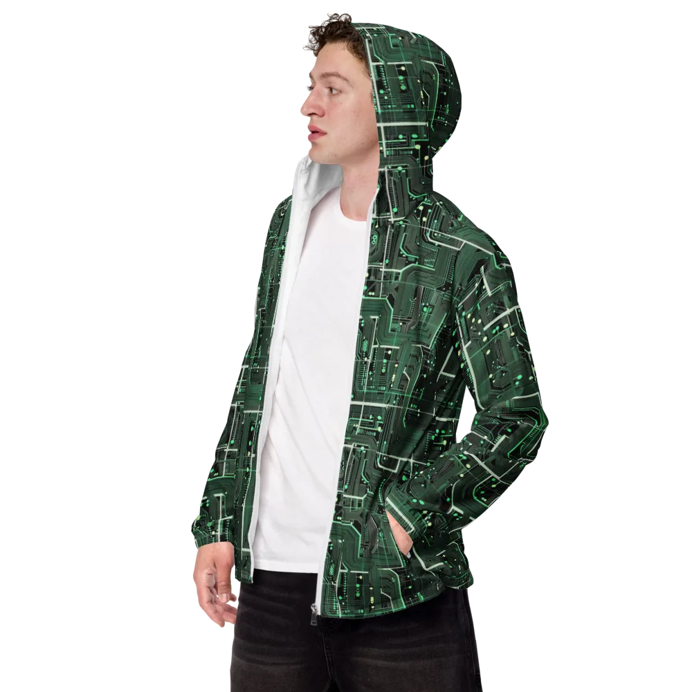 Emerald Motherboard on Men's Windbreaker — Left Front