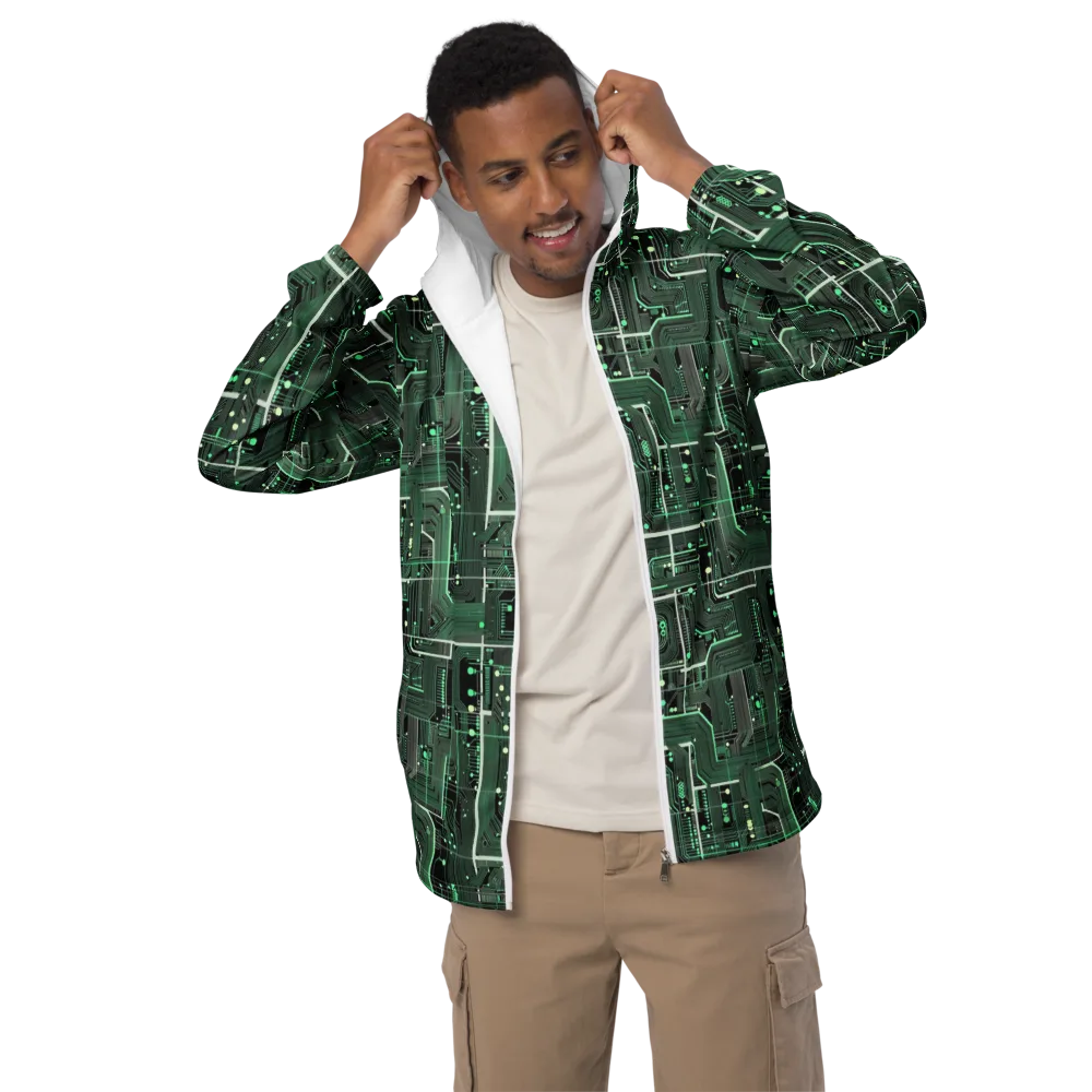 Emerald Motherboard on Men's Windbreaker — Front