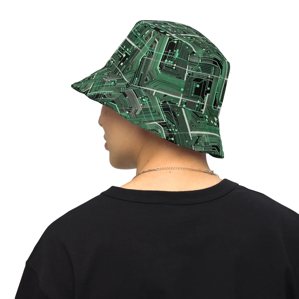 Emerald Motherboard on Reversible Bucket Hat — Back Inside