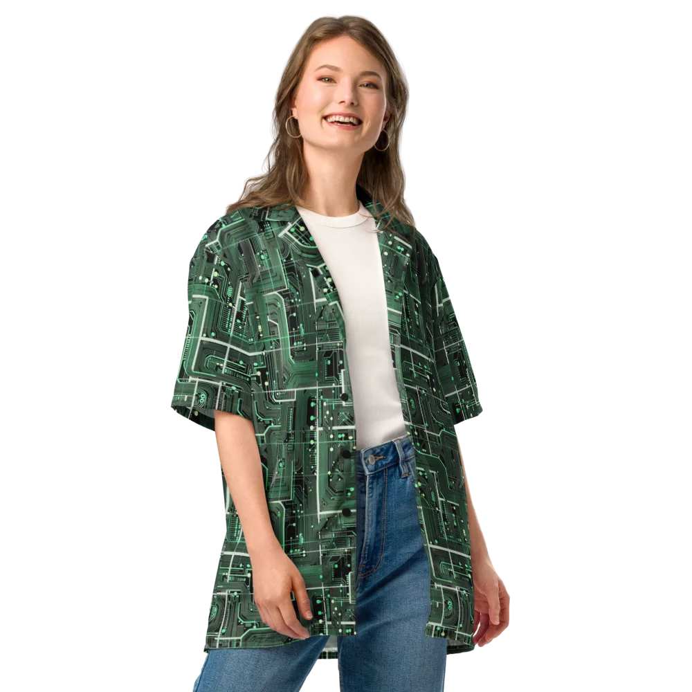 Emerald Motherboard on Button Shirt — Front