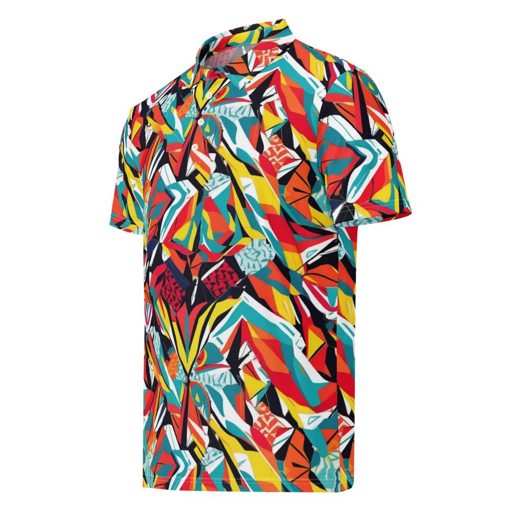 Spectrum Fracture on Men's Slim Fit Polo Shirt — Left Front