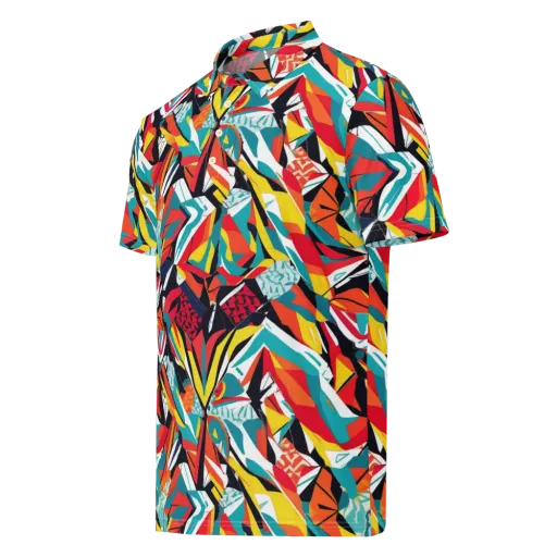 Spectrum Fracture on a Men's Slim Fit Polo Shirt