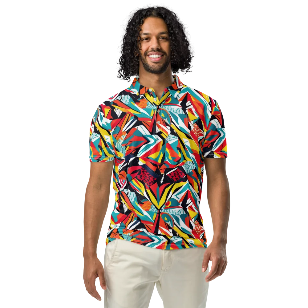 Spectrum Fracture on Men's Slim Fit Polo Shirt — Front