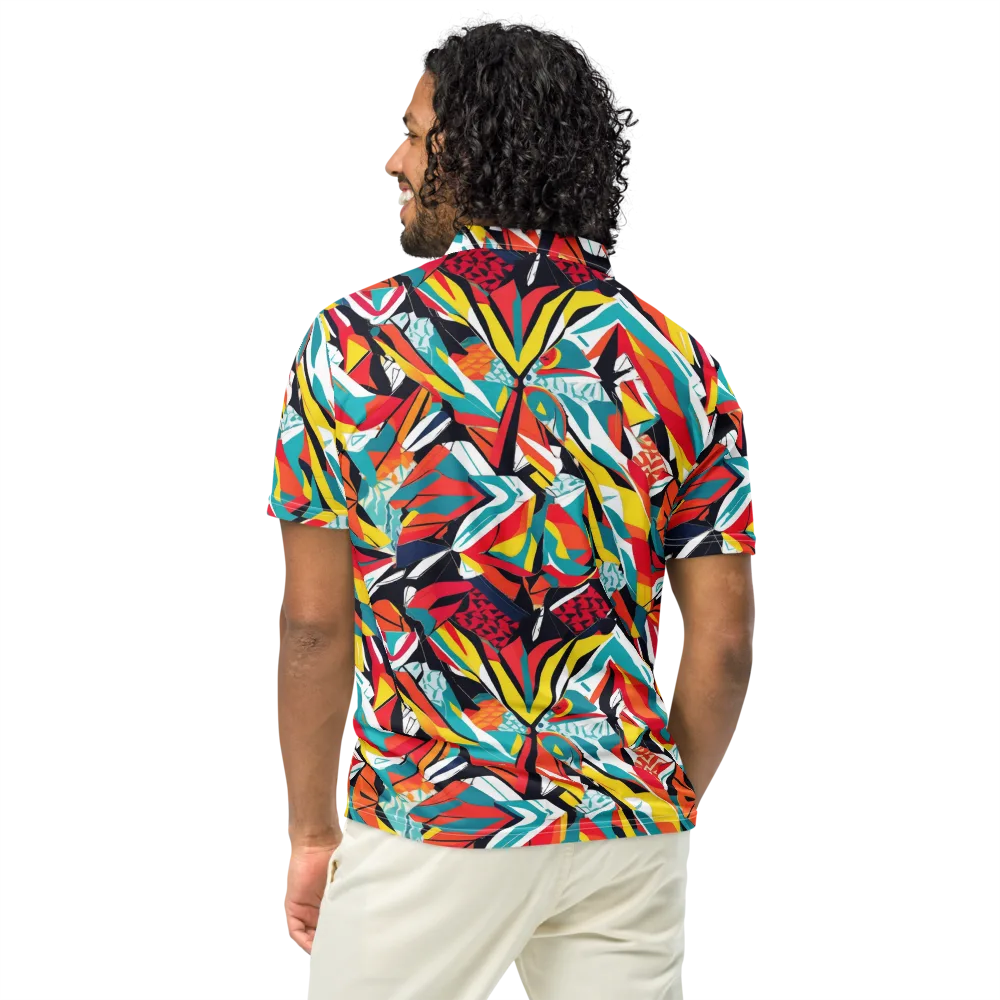 Spectrum Fracture on Men's Slim Fit Polo Shirt — Back