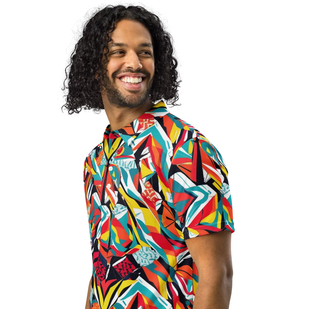 Spectrum Fracture on Men's Slim Fit Polo Shirt — Left Front