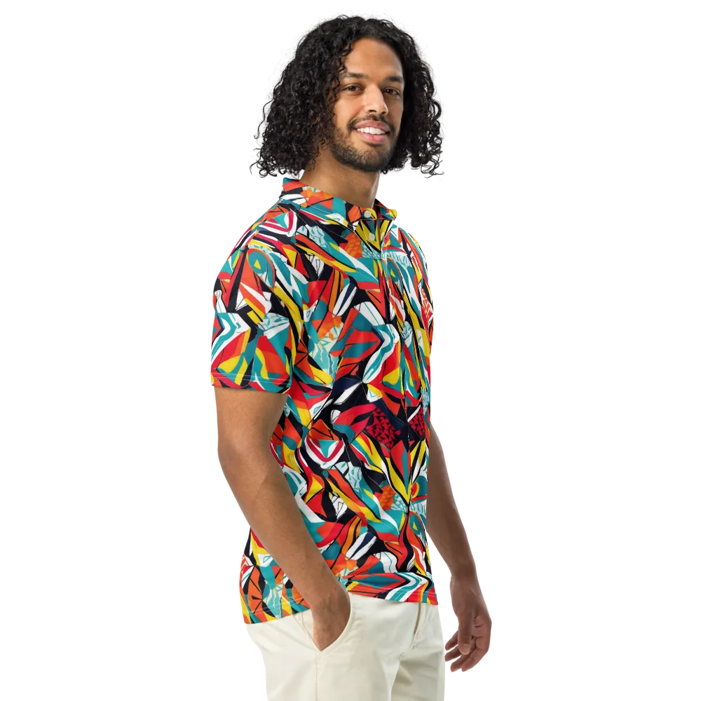 Spectrum Fracture on Men's Slim Fit Polo Shirt — Right Front