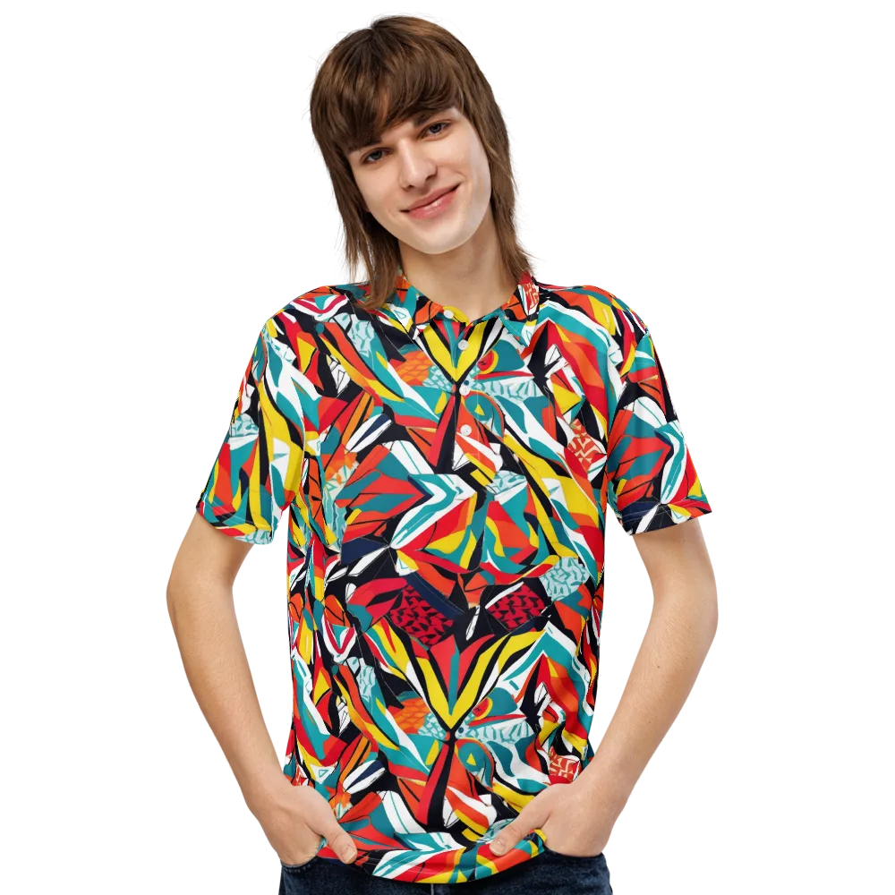 Spectrum Fracture on Men's Slim Fit Polo Shirt — Front
