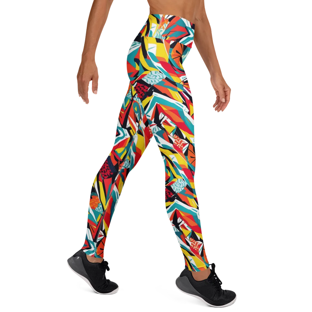 Spectrum Fracture on Yoga Leggings — Right