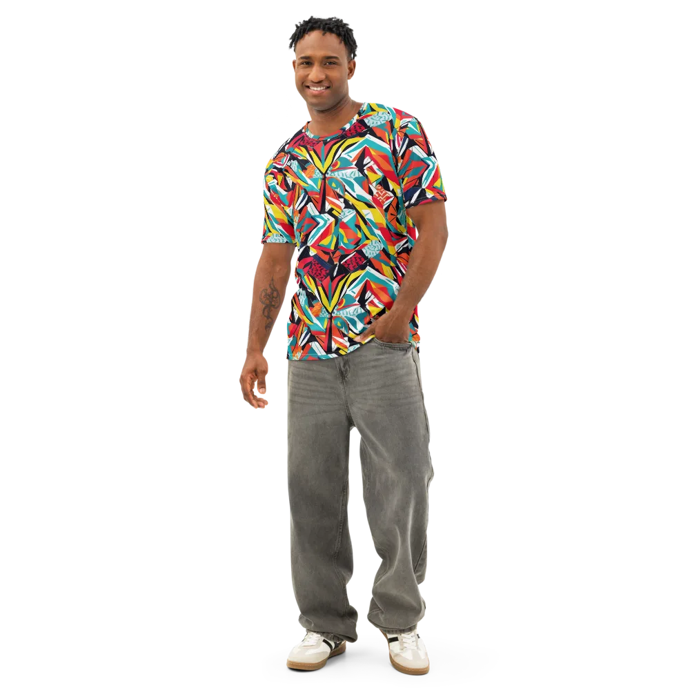 Spectrum Fracture on Men's Cotton Crew Neck T-Shirt — Front