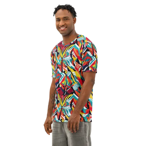 Spectrum Fracture on a Men's Cotton Crew Neck T-Shirt
