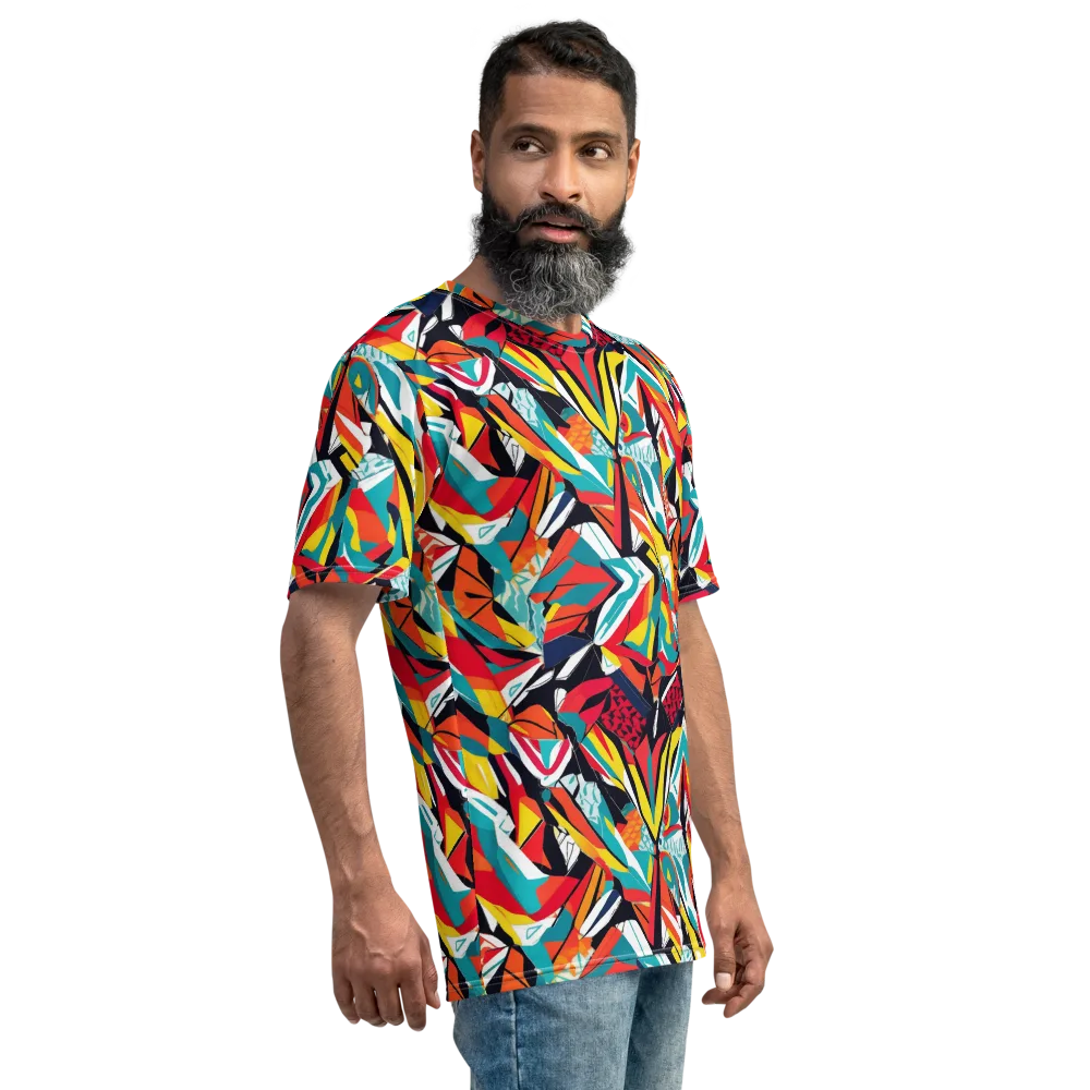 Spectrum Fracture on Men's Crew Neck T-Shirt — Right