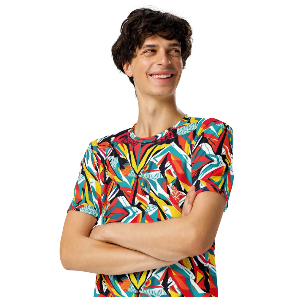 Spectrum Fracture on Men's Crew Neck T-Shirt — Left Front