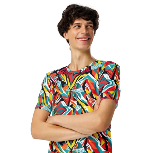 Spectrum Fracture on a Men's Crew Neck T-Shirt